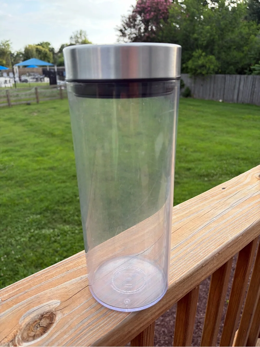 Rare 2010 Starbucks Coffee Bean Canister Airtight Clear Acrylic Storage Jar 11”